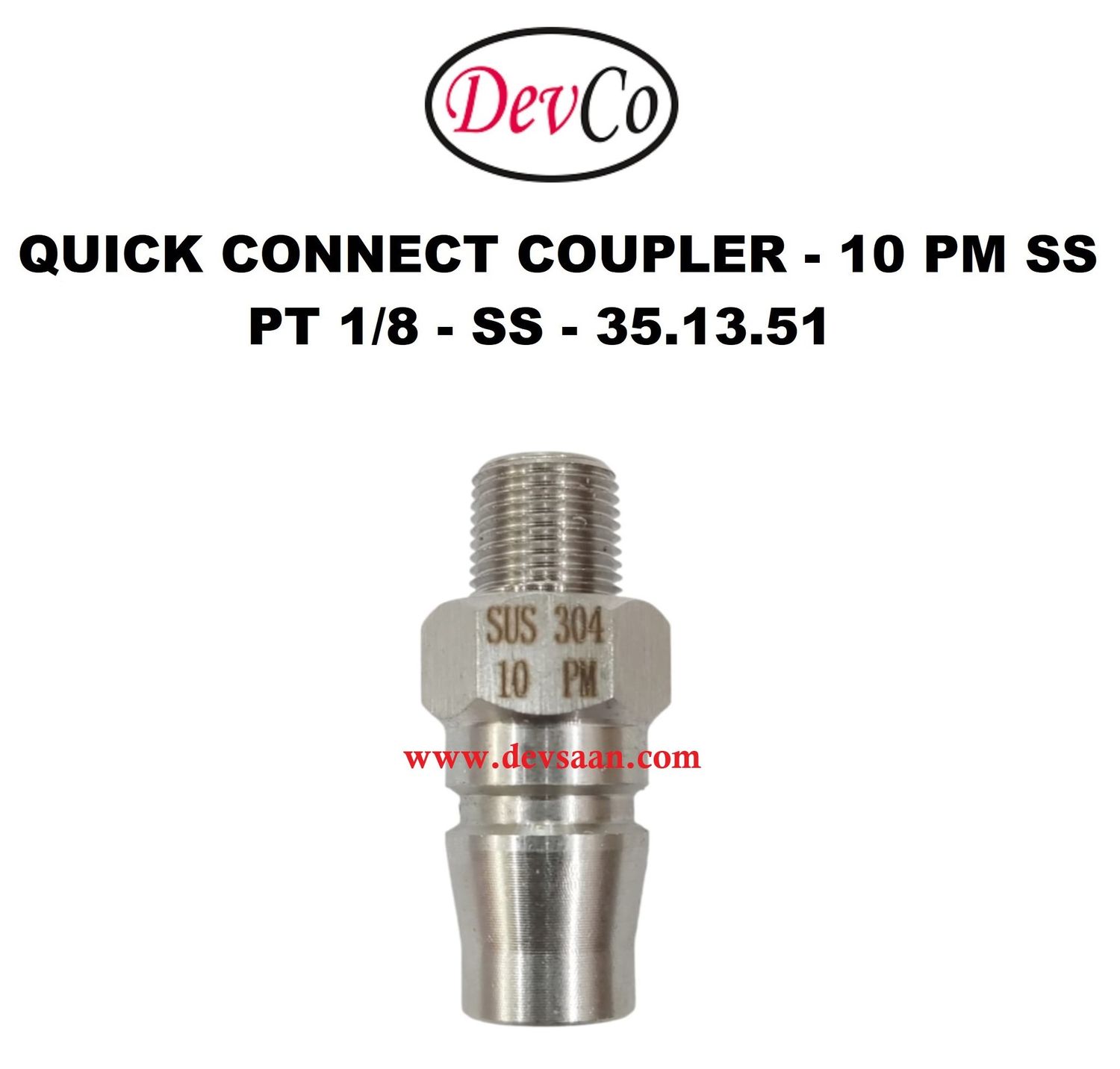 10 PM SS Quick Connect Coupler - PT 1/8