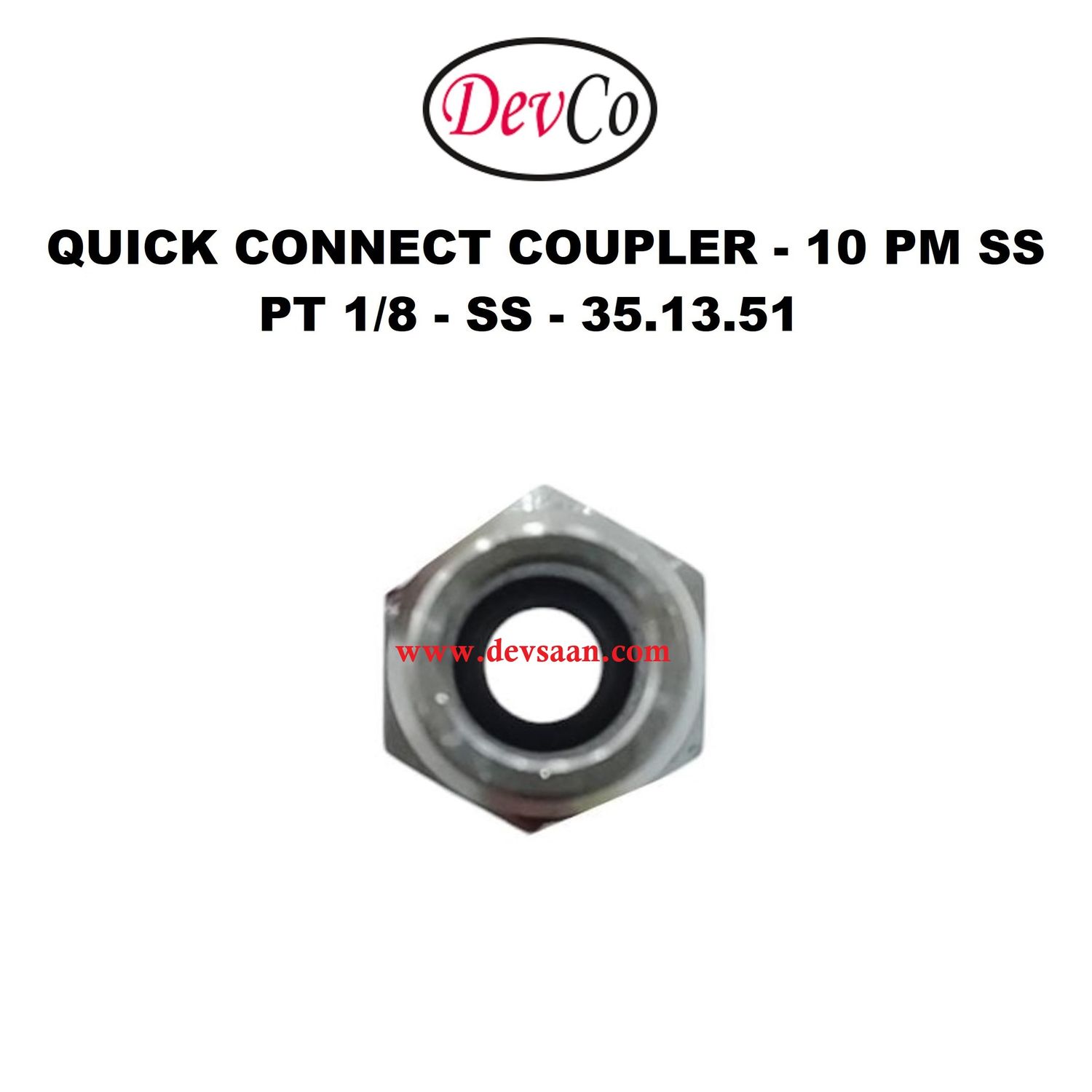 10 PM SS Quick Connect Coupler - PT 1/8