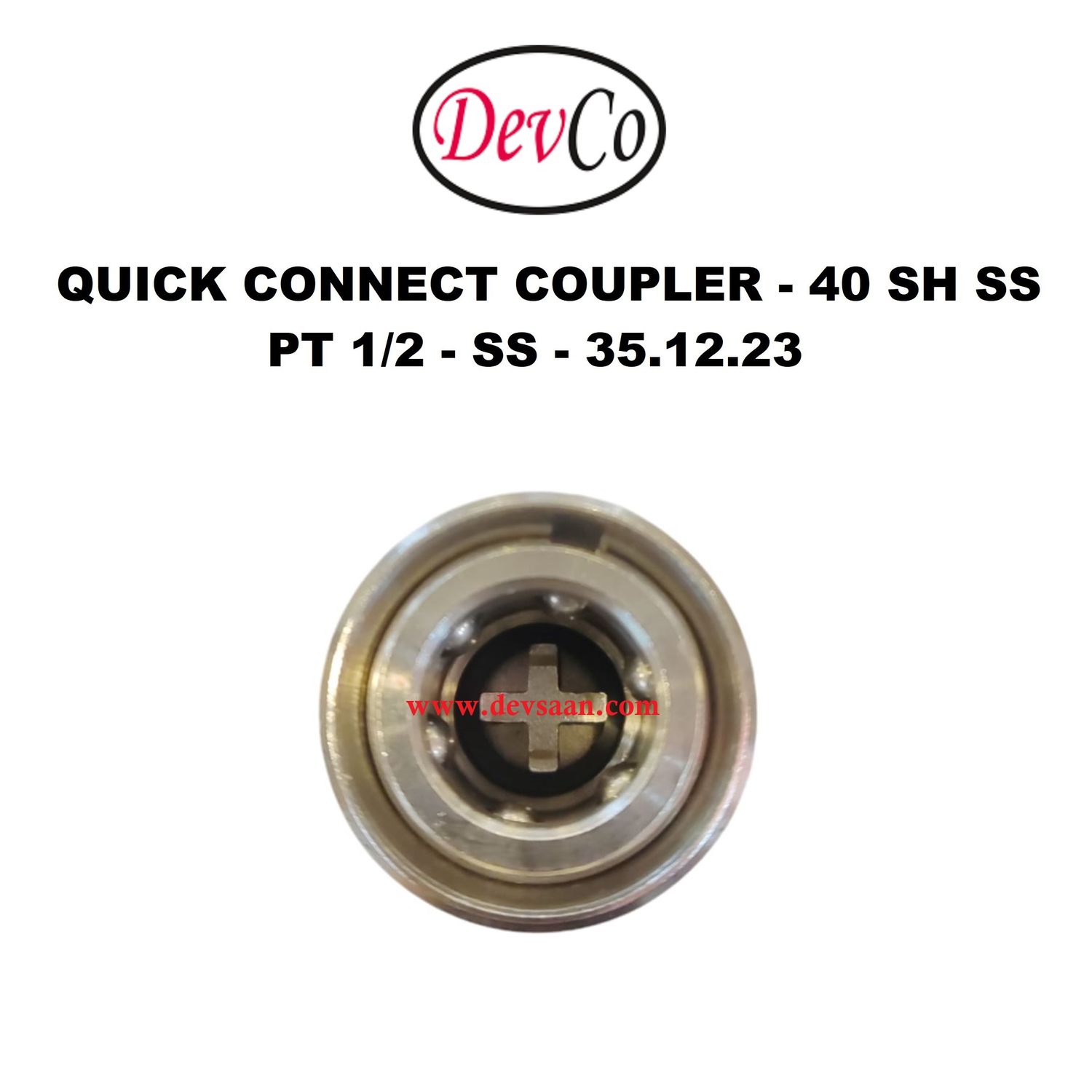 40 SH SS Quick Connect Coupler - PT 1/2