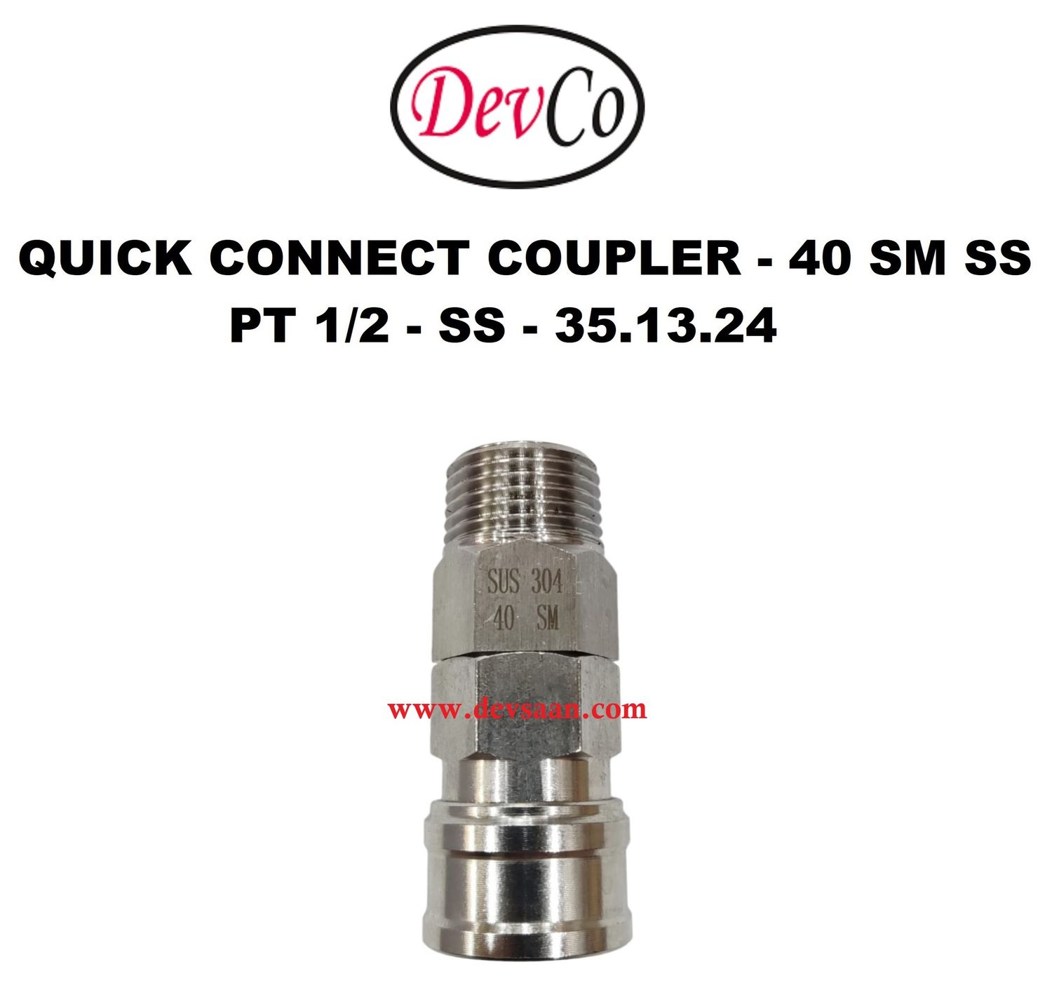 40 SM SS Quick Connect Coupler - PT 1/2 40 SM SS Quick Connect Coupler - PT 1/2
