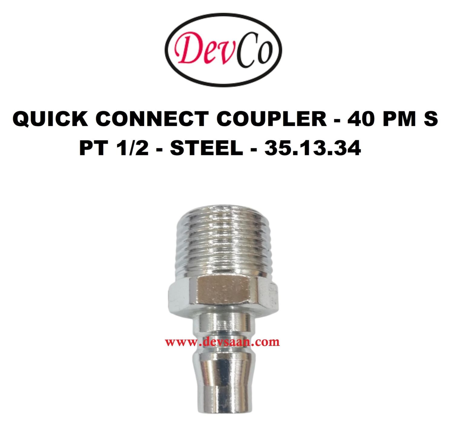 40 PM S Quick Connect Coupler - PT 1/2 40 PM S Quick Connect Coupler - PT 1/2