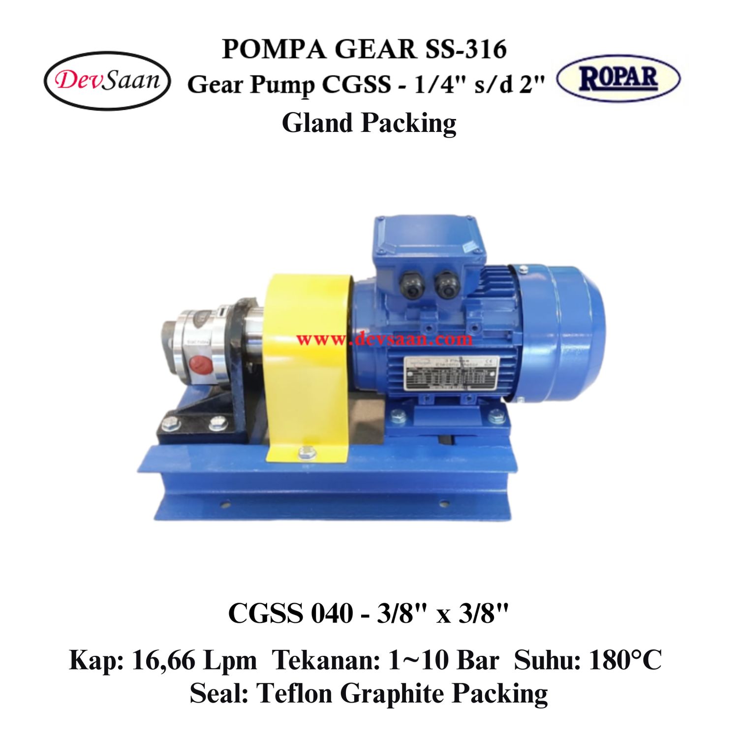 Gear Pump CGSS 040 (GP) Pompa Roda Gigi Komplit Set