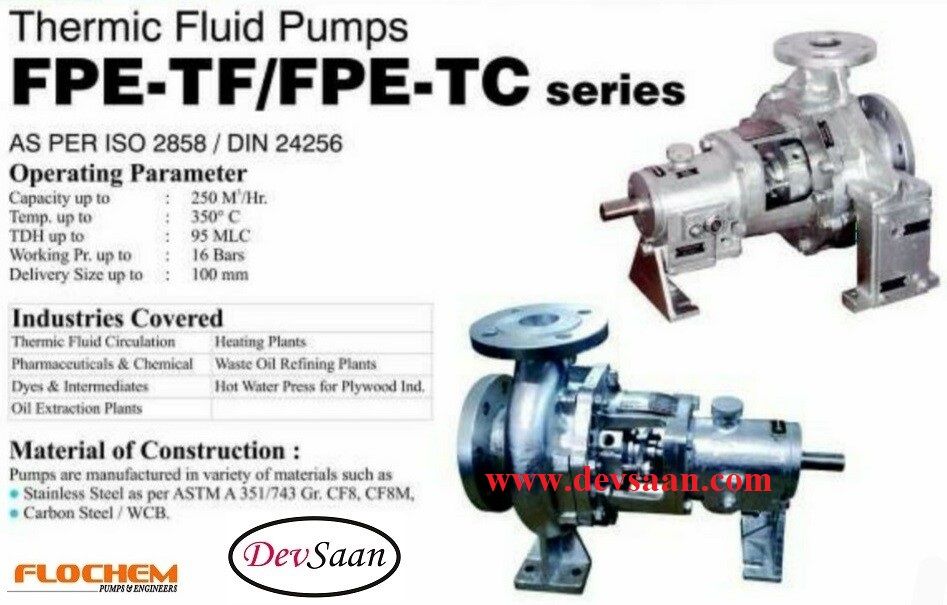 Thermic Fluid Pump FPE-TF 25-160 Pompa Sentrifugal Oli Panas Komplit Set 2pole