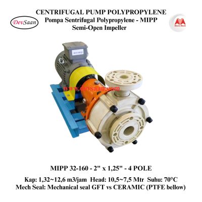 Centrifugal Pump Polypropylene MIPP 32-160 Pompa Sentrifugal Komplit Set 4pole Centrifugal Pump Polypropylene MIPP 32-160 Pompa Sentrifugal Komplit Set 4pole