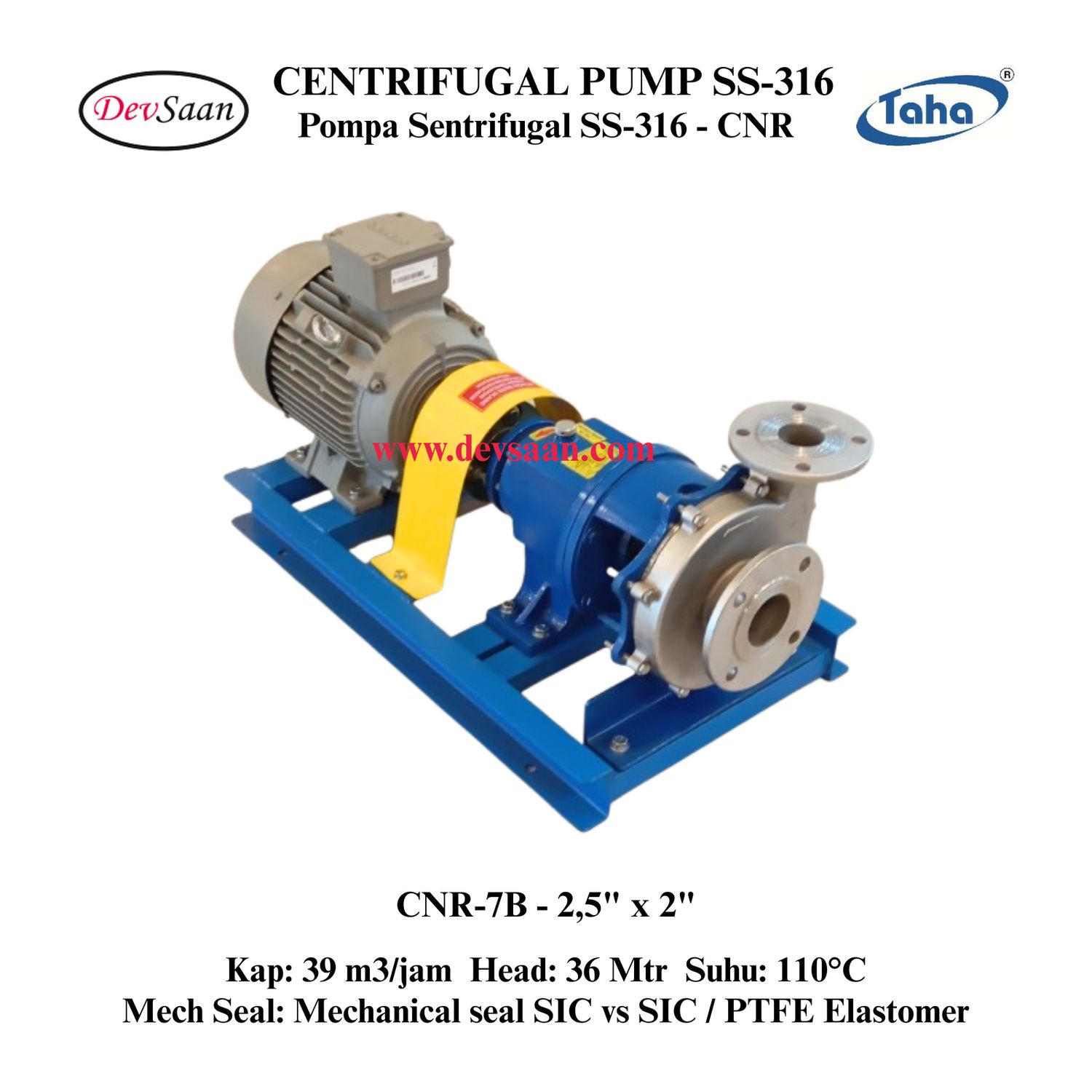 Centrifugal pump SS 316 CNR 7b pompa sentrifugal komplit set 2pole 1
