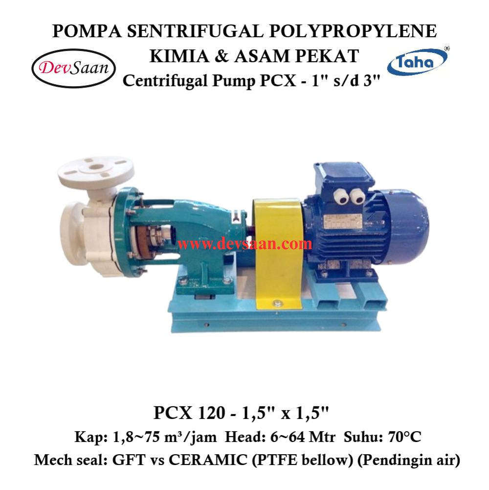 Centrifugal Pump Polypropylene PCX-120 Pompa Sentrifugal Komplit Set