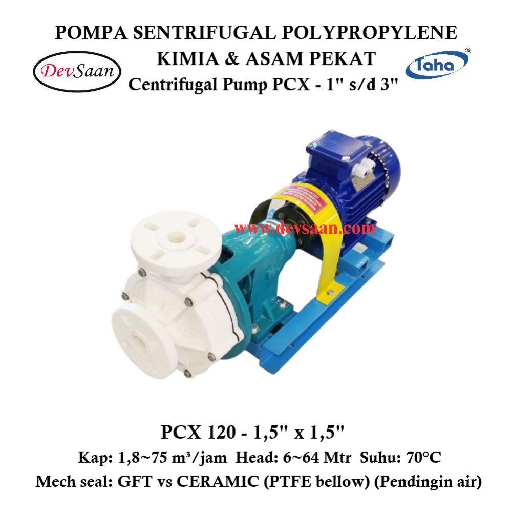Centrifugal Pump Polypropylene PCX-120 Pompa Sentrifugal Komplit Set