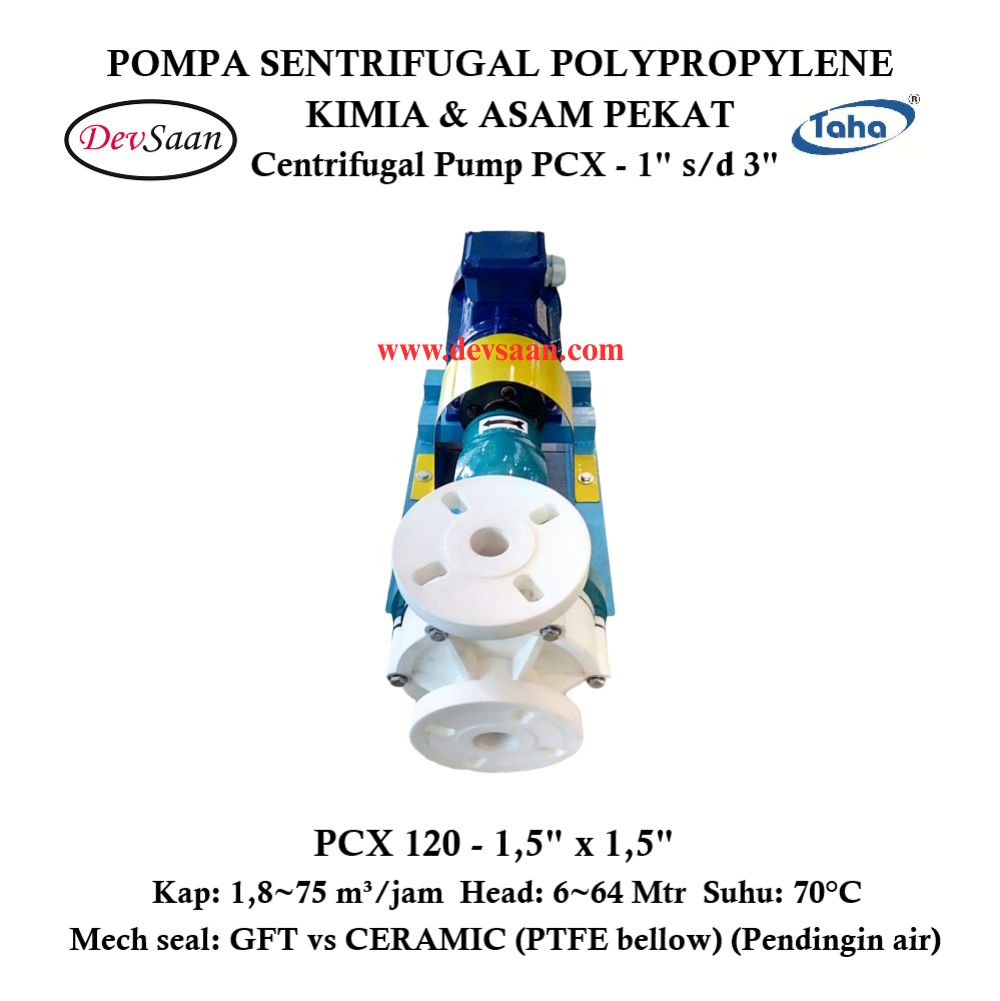 Centrifugal Pump Polypropylene PCX-120 Pompa Sentrifugal Komplit Set