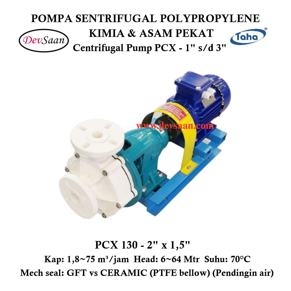 Centrifugal Pump Polypropylene PCX-130 Pompa Sentrifugal Komplit Set