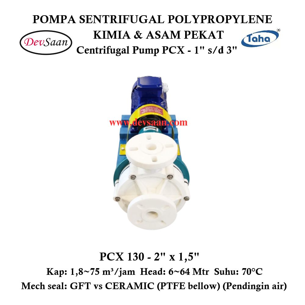 Centrifugal Pump Polypropylene PCX-130 Pompa Sentrifugal Komplit Set