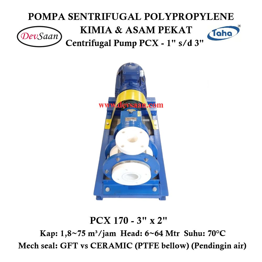 Centrifugal Pump Polypropylene PCX-170 Pompa Sentrifugal Komplit Set