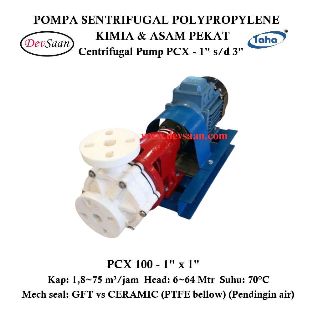 Centrifugal Pump Polypropylene PCX-100 Pompa Sentrifugal Komplit Set