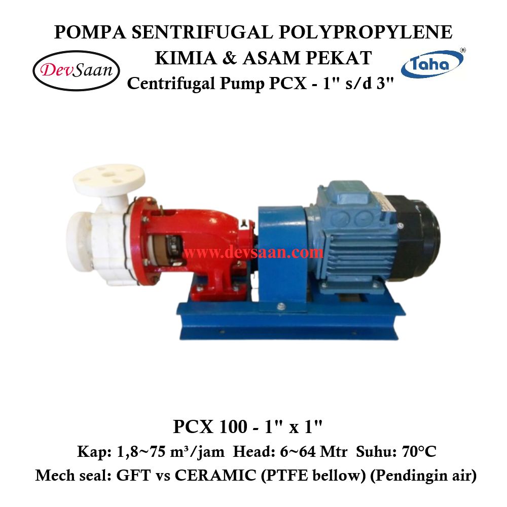 Centrifugal Pump Polypropylene PCX-100 Pompa Sentrifugal Komplit Set