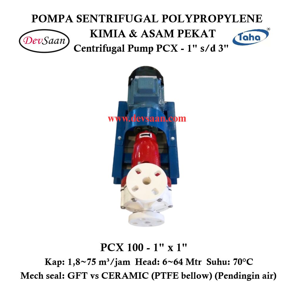 Centrifugal Pump Polypropylene PCX-100 Pompa Sentrifugal Komplit Set