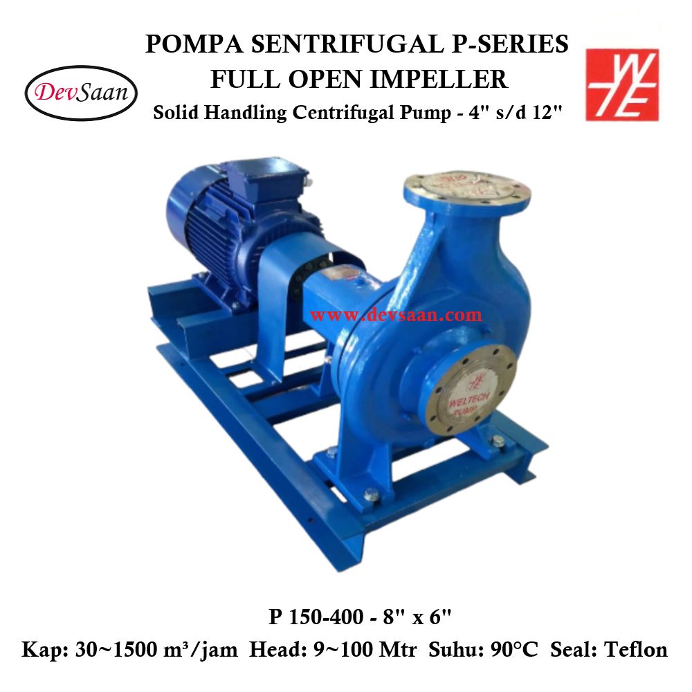 Solid Handling Centrifugal Pump P 150-400 Pompa Sentrifugal Komplit Set 4pole