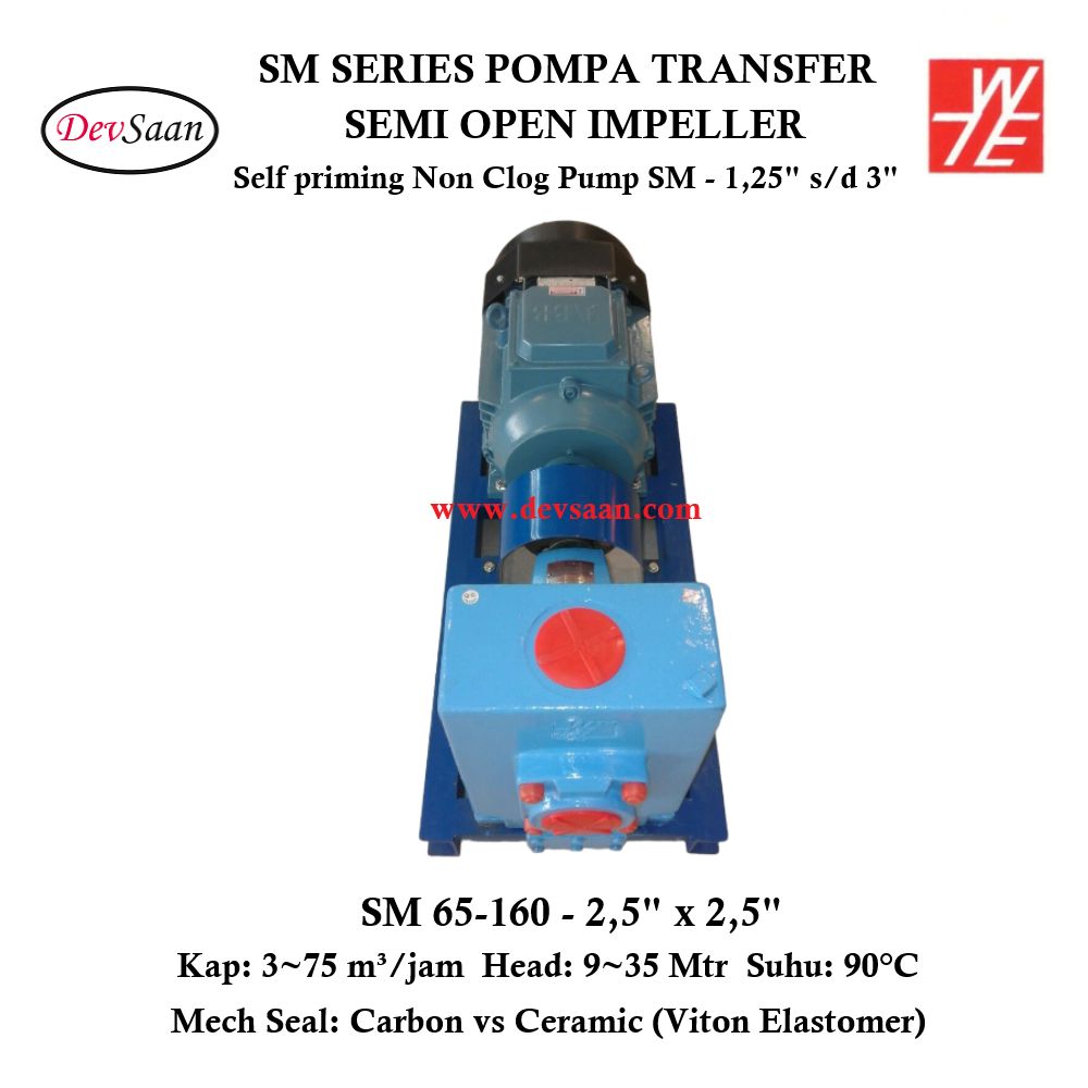 Self Priming Non Clog Pump SM 65-160 Pompa Transfer Komplit Set