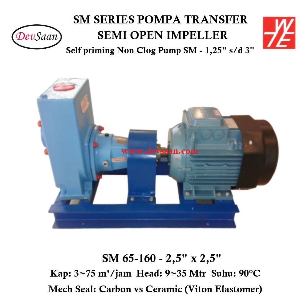 Self Priming Non Clog Pump SM 65-160 Pompa Transfer Komplit Set