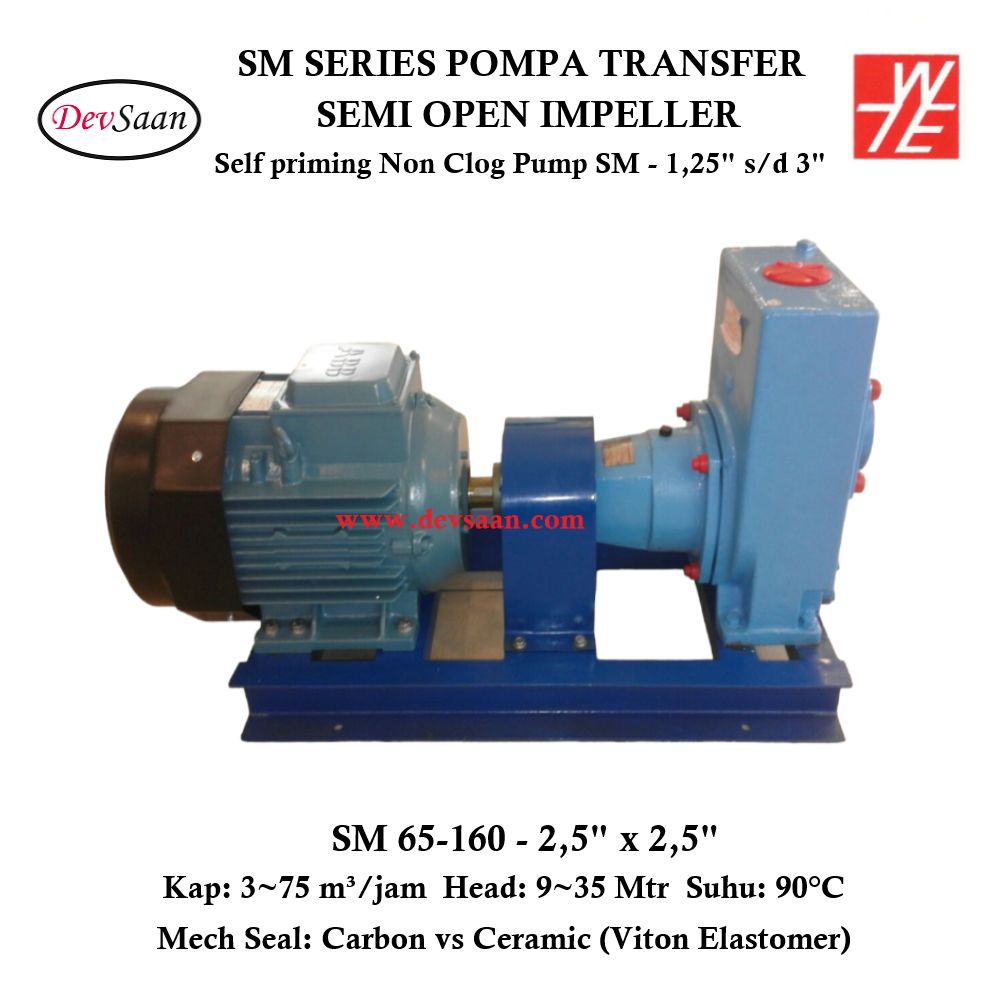 Self Priming Non Clog Pump SM 65-160 Pompa Transfer Komplit Set