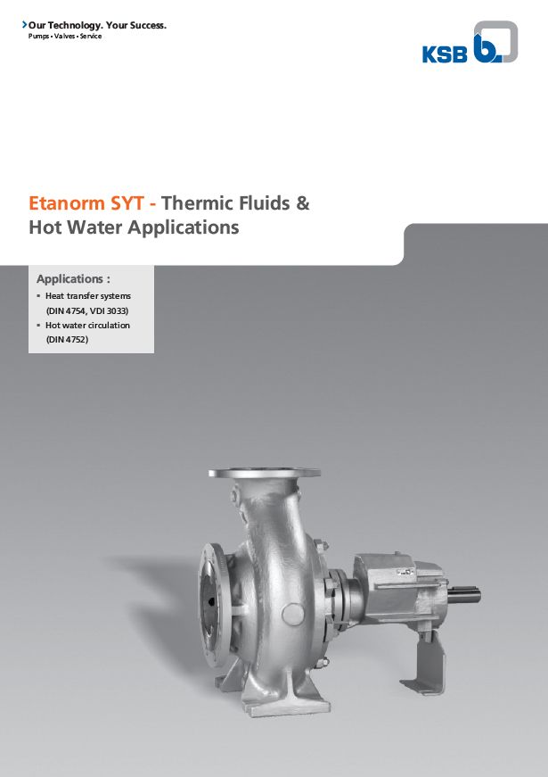 Thermic Fluid Pump Etanorm SYT ETNY 065-040-200 Pompa Sentrifugal Oli Panas (Complete Set) 2pole