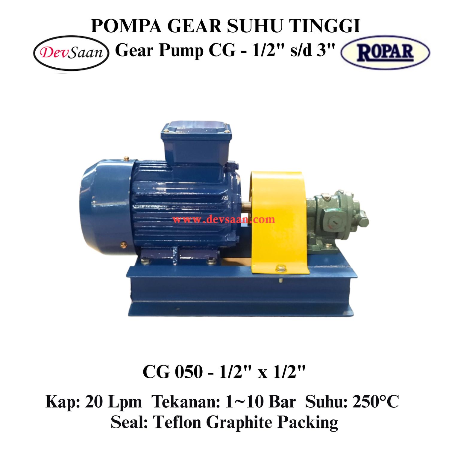 Gear Pump Helikal CG 050 Pompa Roda Gigi Komplit Set