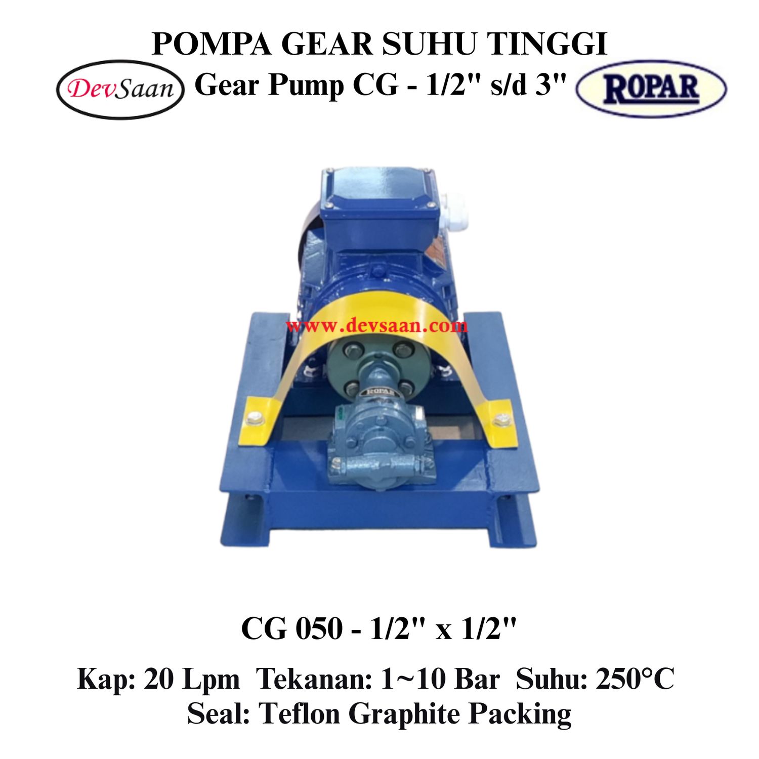 Gear Pump Helikal CG 050 Pompa Roda Gigi Komplit Set