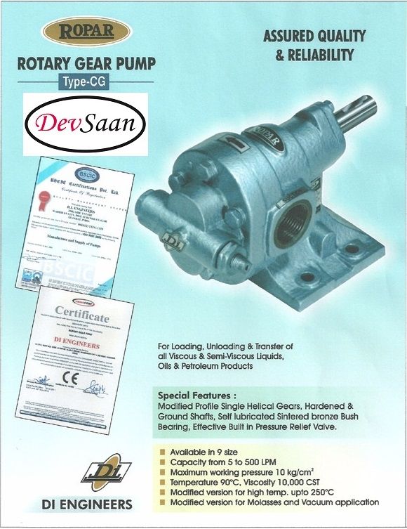 Gear Pump Helikal CG 050 Pompa Roda Gigi Komplit Set