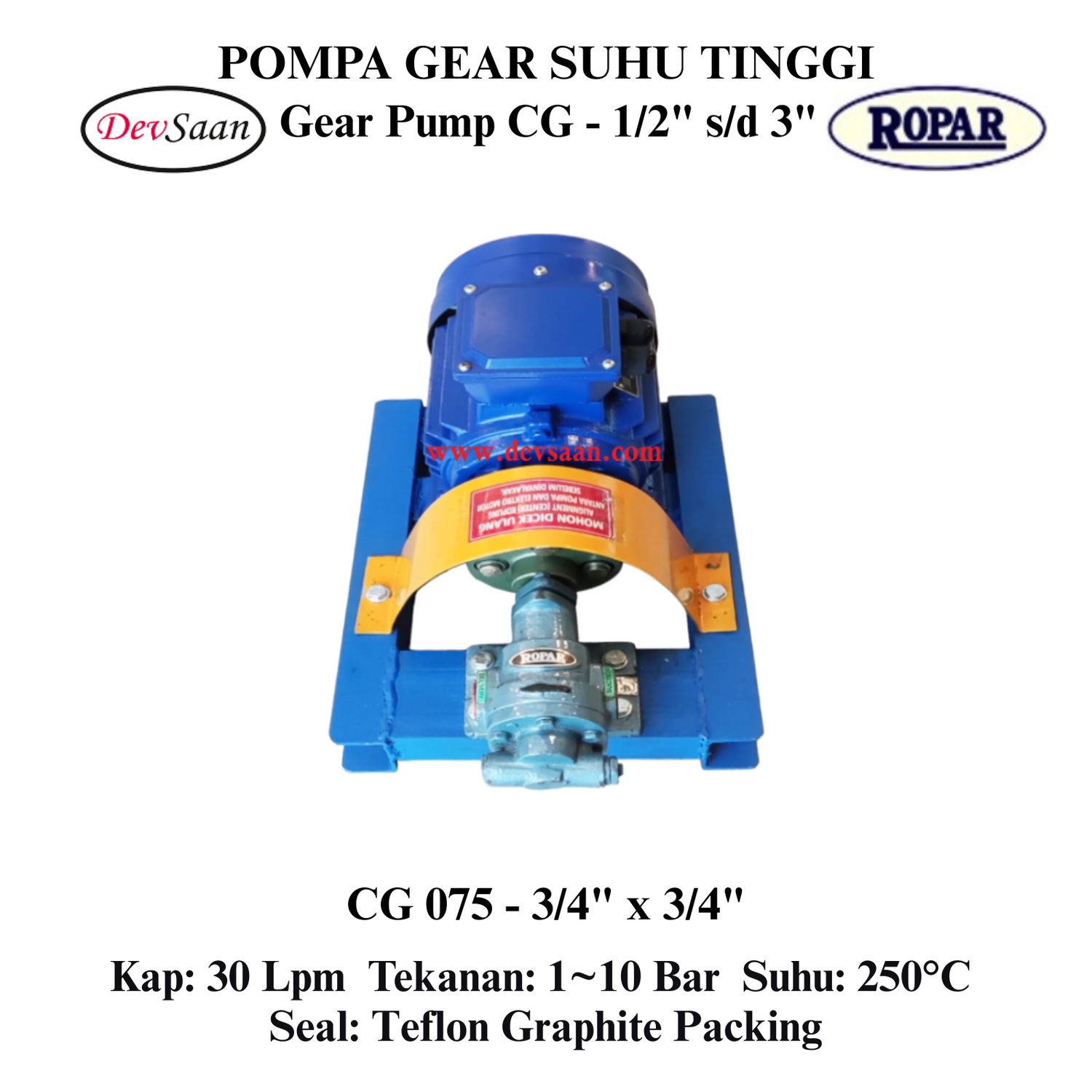 Gear Pump Helikal CG 075 Pompa Roda Gigi Komplit Set