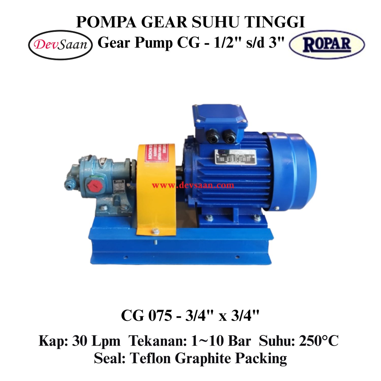 Gear Pump Helikal CG 075 Pompa Roda Gigi Komplit Set