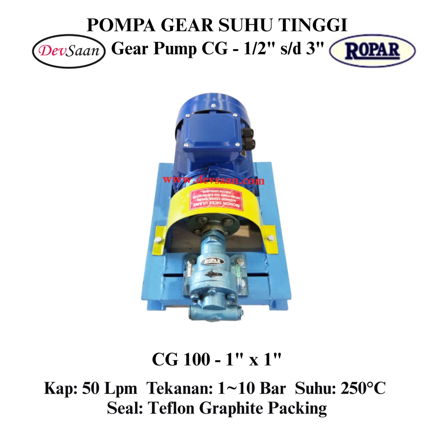 Gear Pump Helikal CG 100 Pompa Roda Gigi Komplit Set