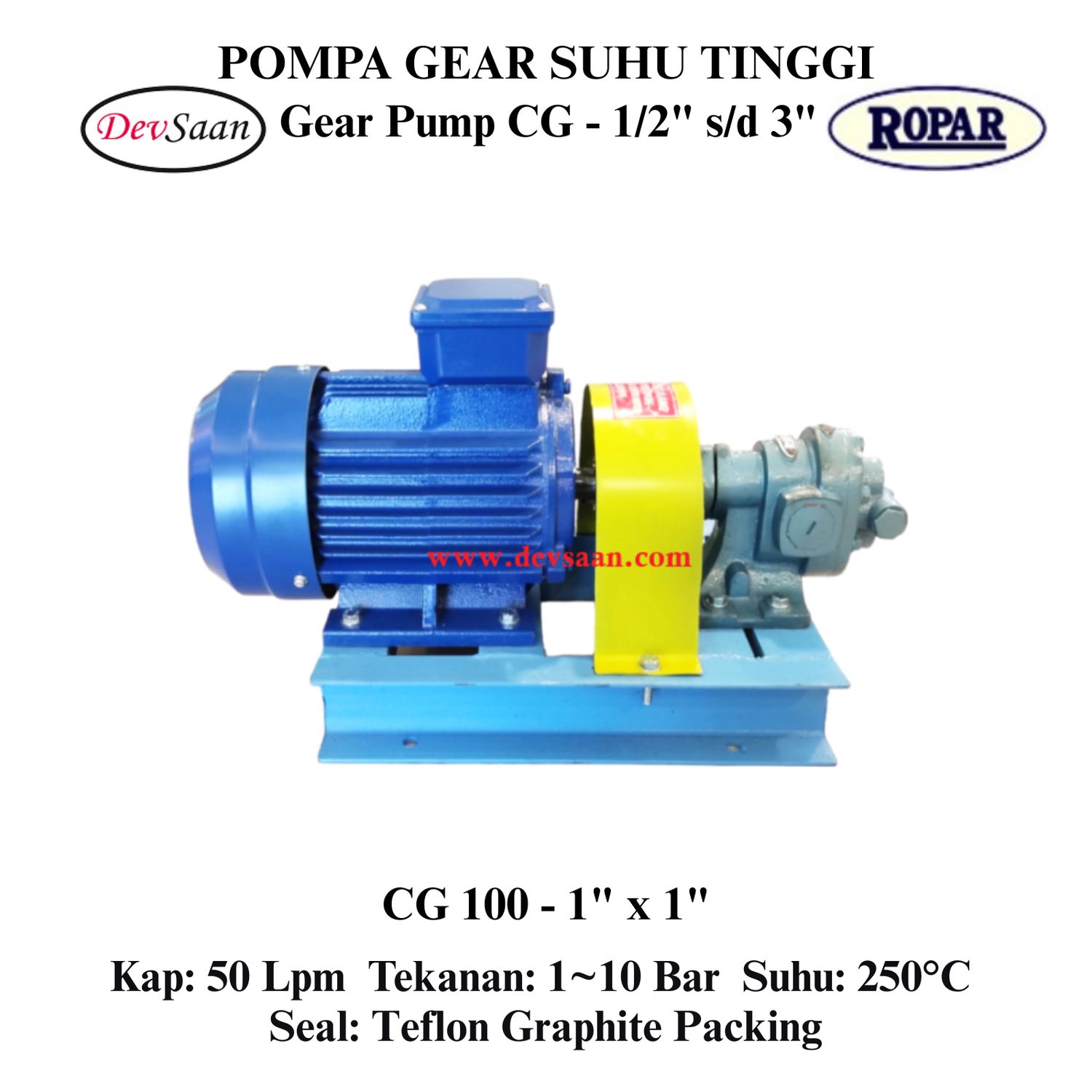 Gear Pump Helikal CG 100 Pompa Roda Gigi Komplit Set
