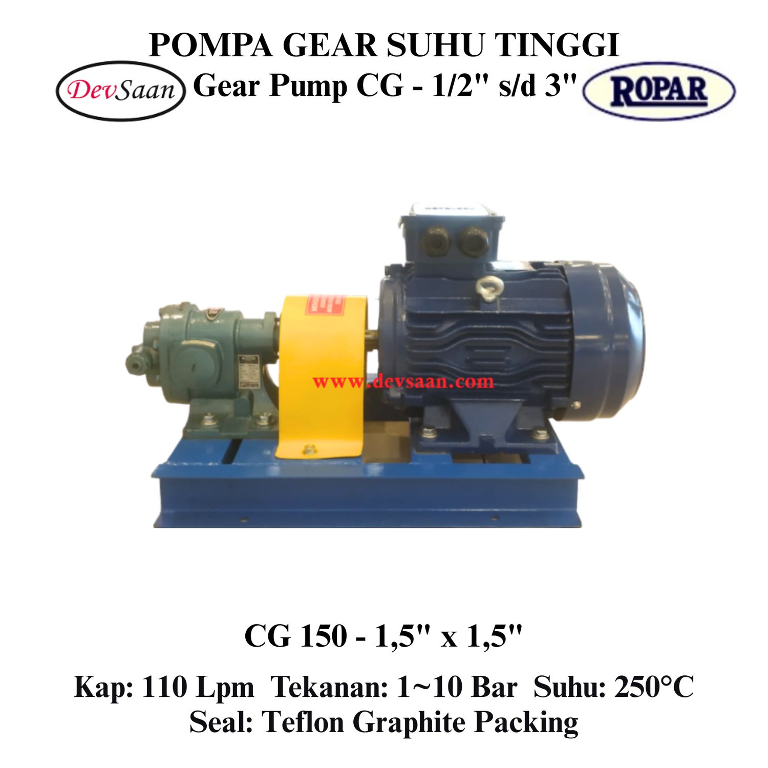 Gear Pump Helikal CG 150 Pompa Roda Gigi Komplit Set