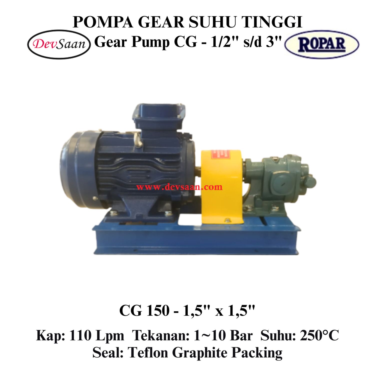 Gear Pump Helikal CG 150 Pompa Roda Gigi Komplit Set