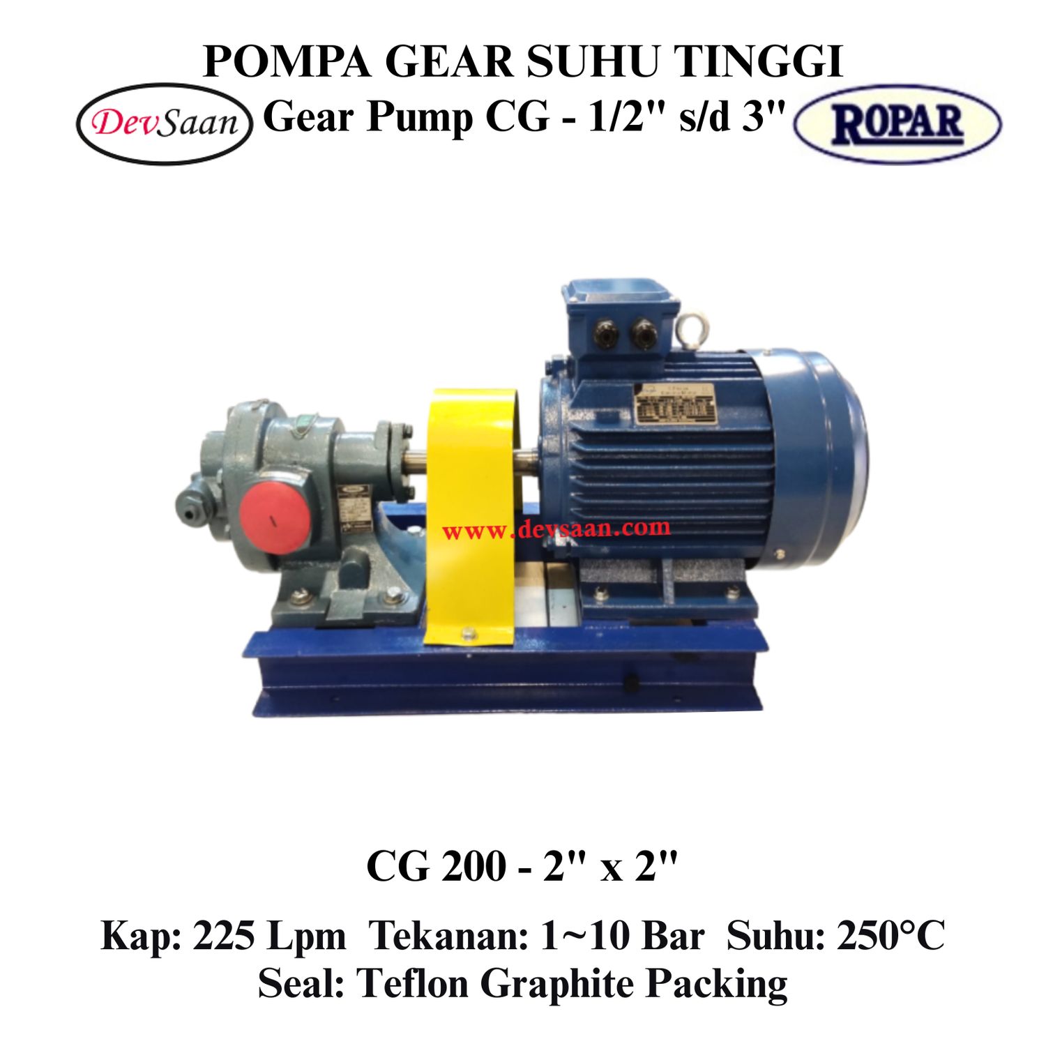 Gear Pump Helikal CG 200 Pompa Roda Gigi Komplit Set
