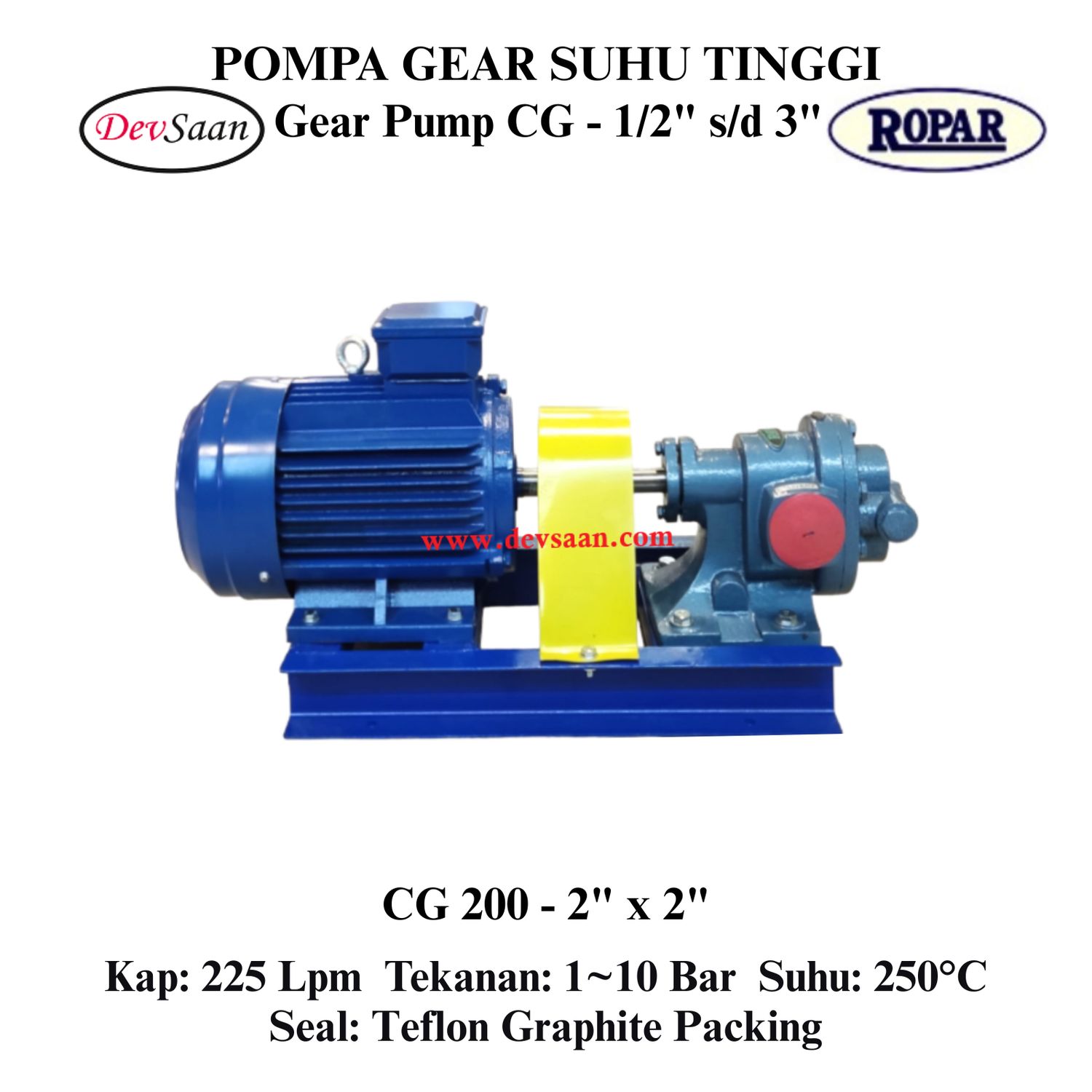 Gear Pump Helikal CG 200 Pompa Roda Gigi Komplit Set