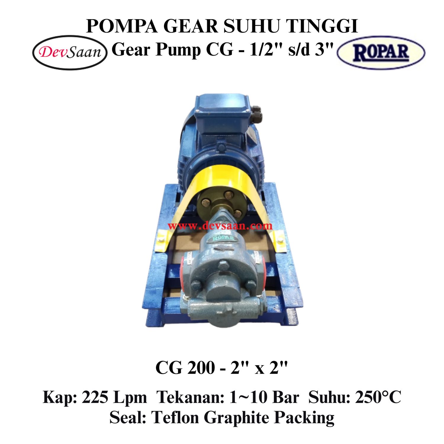 Gear Pump Helikal CG 200 Pompa Roda Gigi Komplit Set