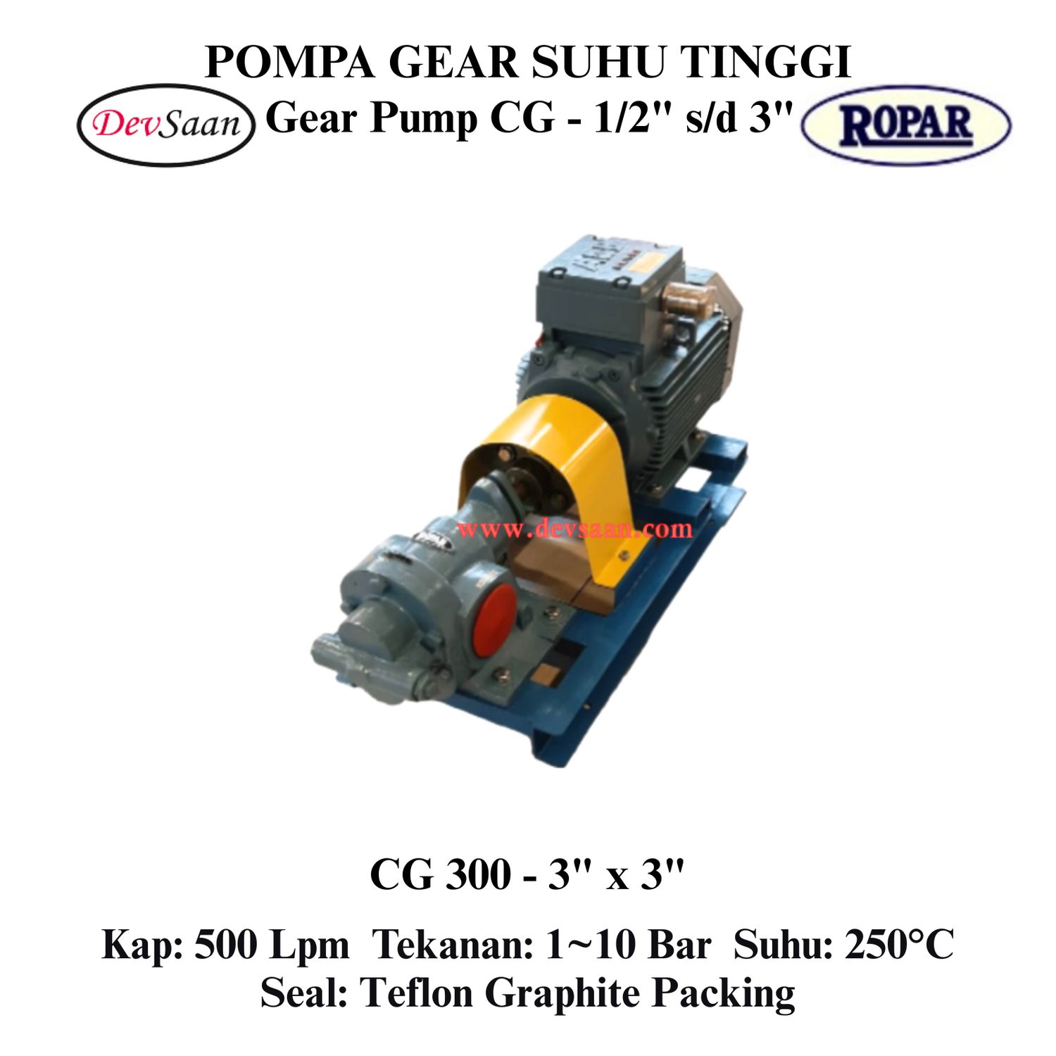 Gear pump helikal CG 300 pompa roda gigi komplit set 1