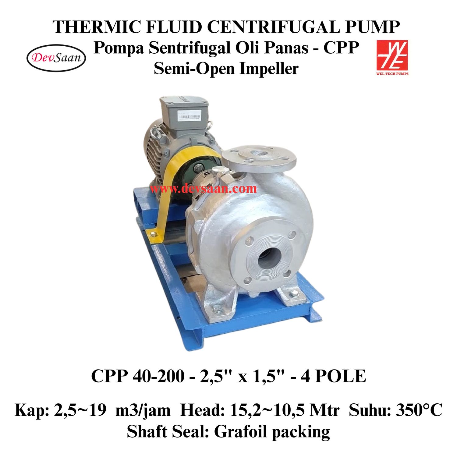 Thermic Fluid Pump CPP 40-200 Pompa Sentrifugal Oli Panas (Complete Set) 4pole Thermic Fluid Pump CPP 40-200 Pompa Sentrifugal Oli Panas (Complete Set) 4pole