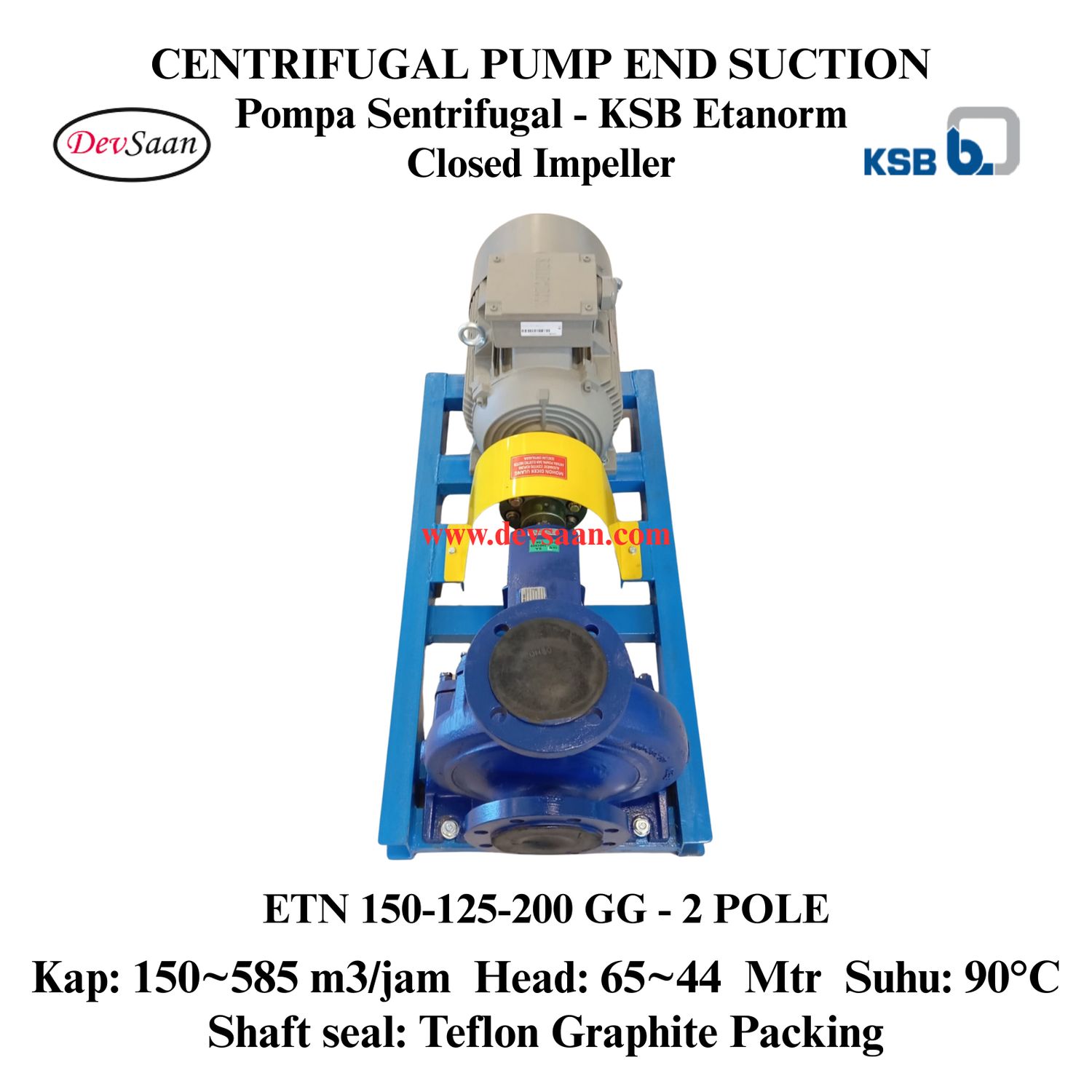 Centrifugal Pump End Suction KSB Etanorm ETN 150-125-200 GG (Complete Set) 2pole