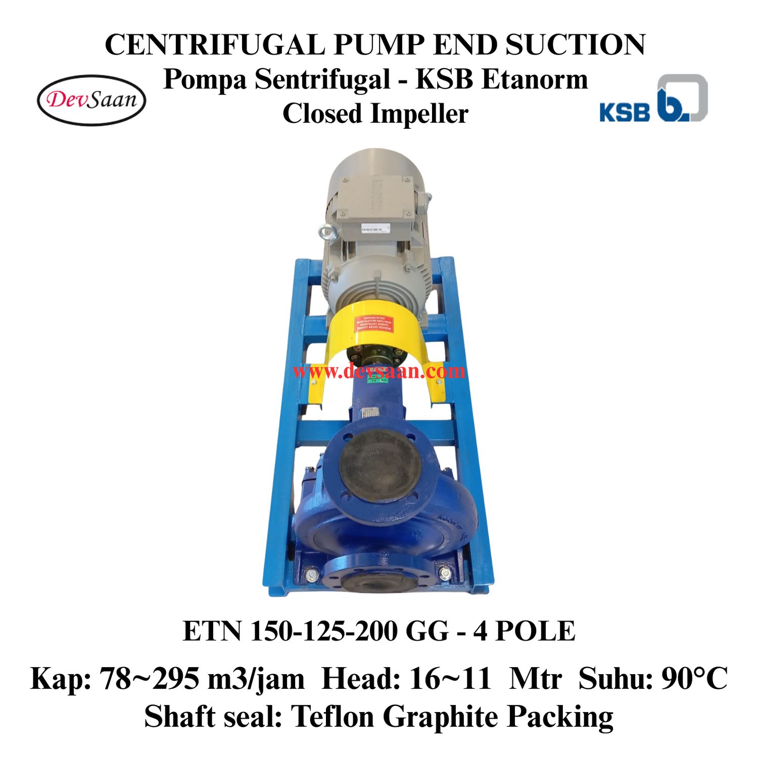 Centrifugal Pump End Suction KSB Etanorm ETN 150-125-200 GG (Complete Set) 4pole