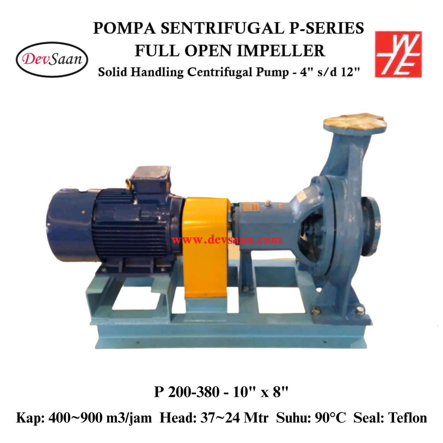 Solid Handling Centrifugal Pump P 200-380 Pompa Sentrifugal (Complete Set) 4pole