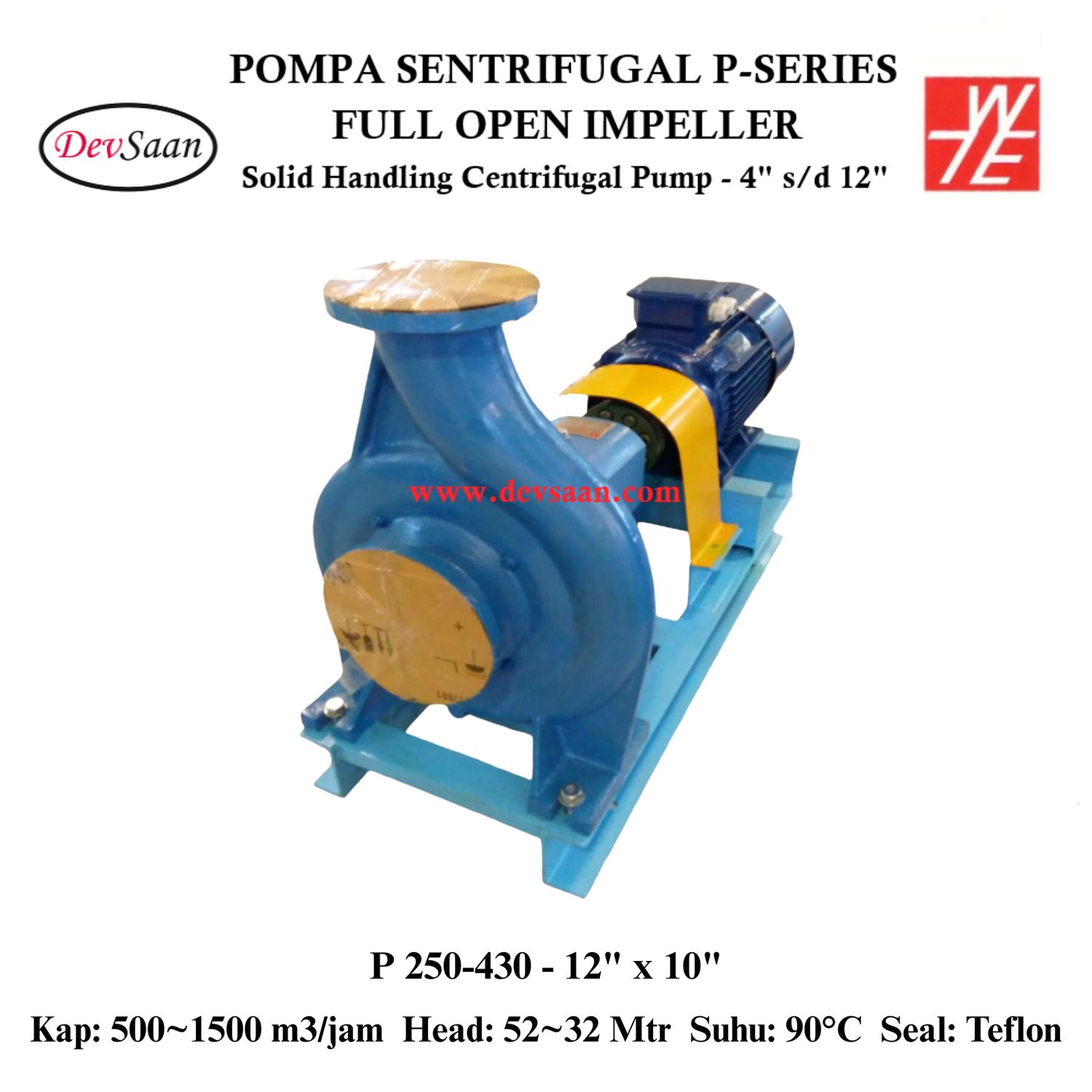 Solid Handling Centrifugal Pump P 250-430 Pompa Sentrifugal (Complete Set) 4pole