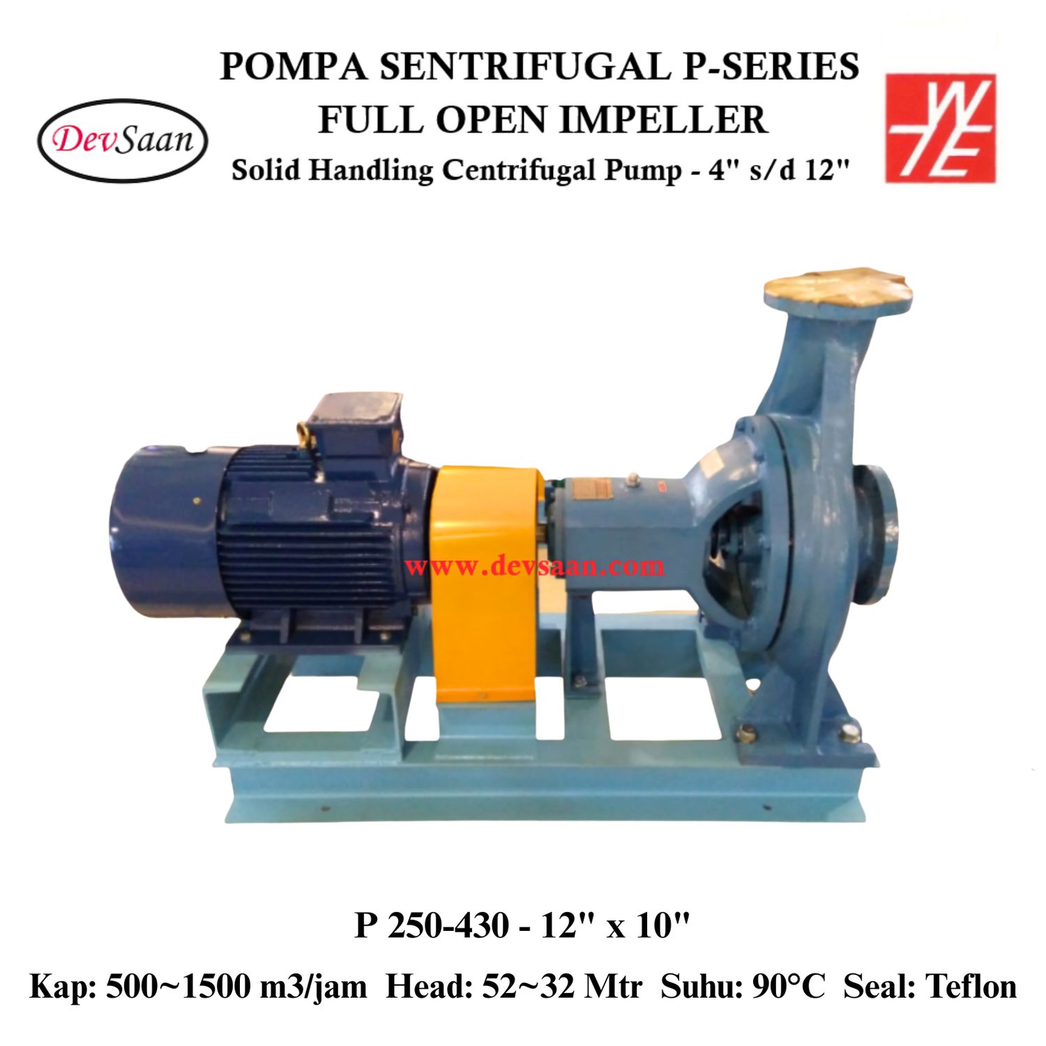 Solid Handling Centrifugal Pump P 250-430 Pompa Sentrifugal (Complete Set) 4pole