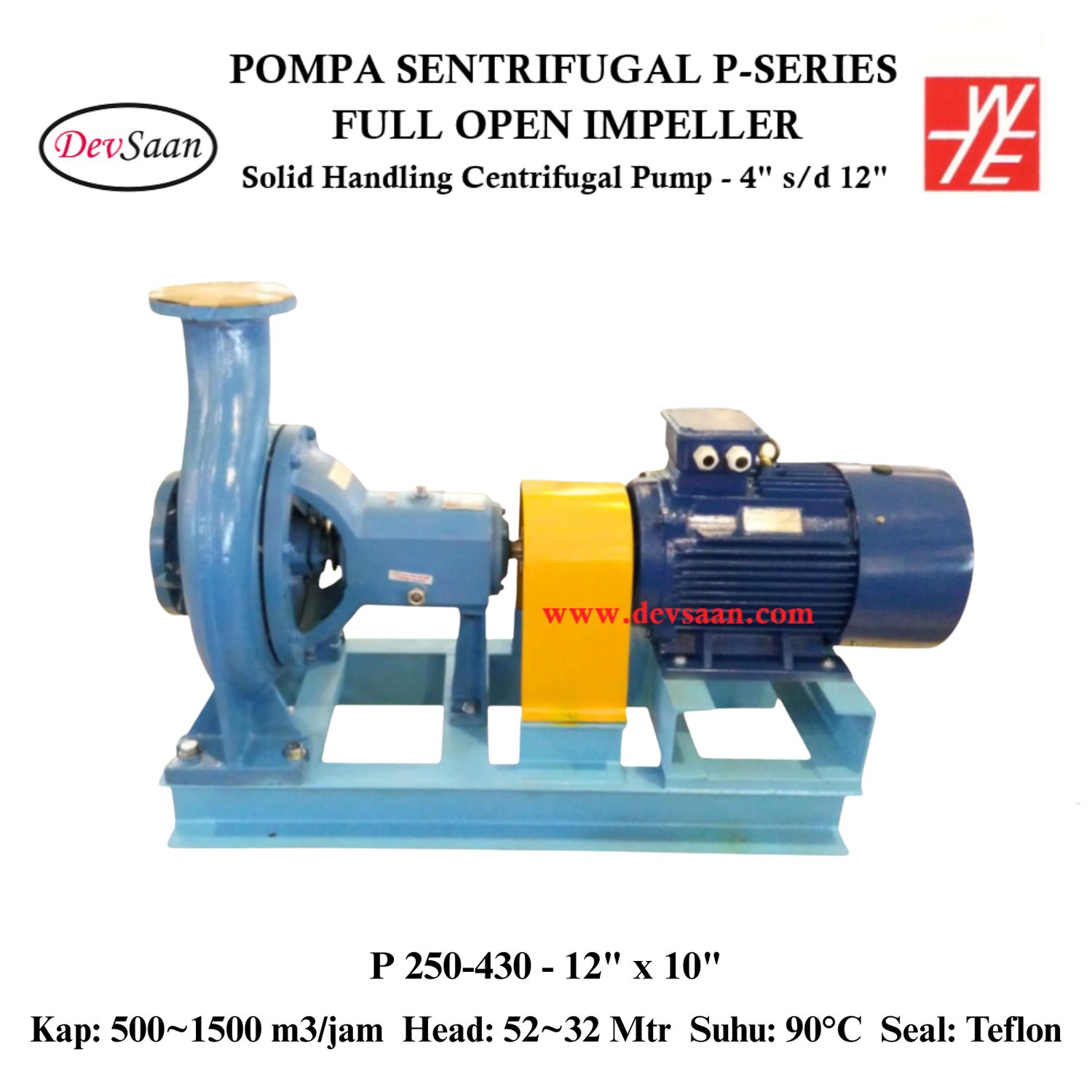 Solid Handling Centrifugal Pump P 250-430 Pompa Sentrifugal (Complete Set) 4pole