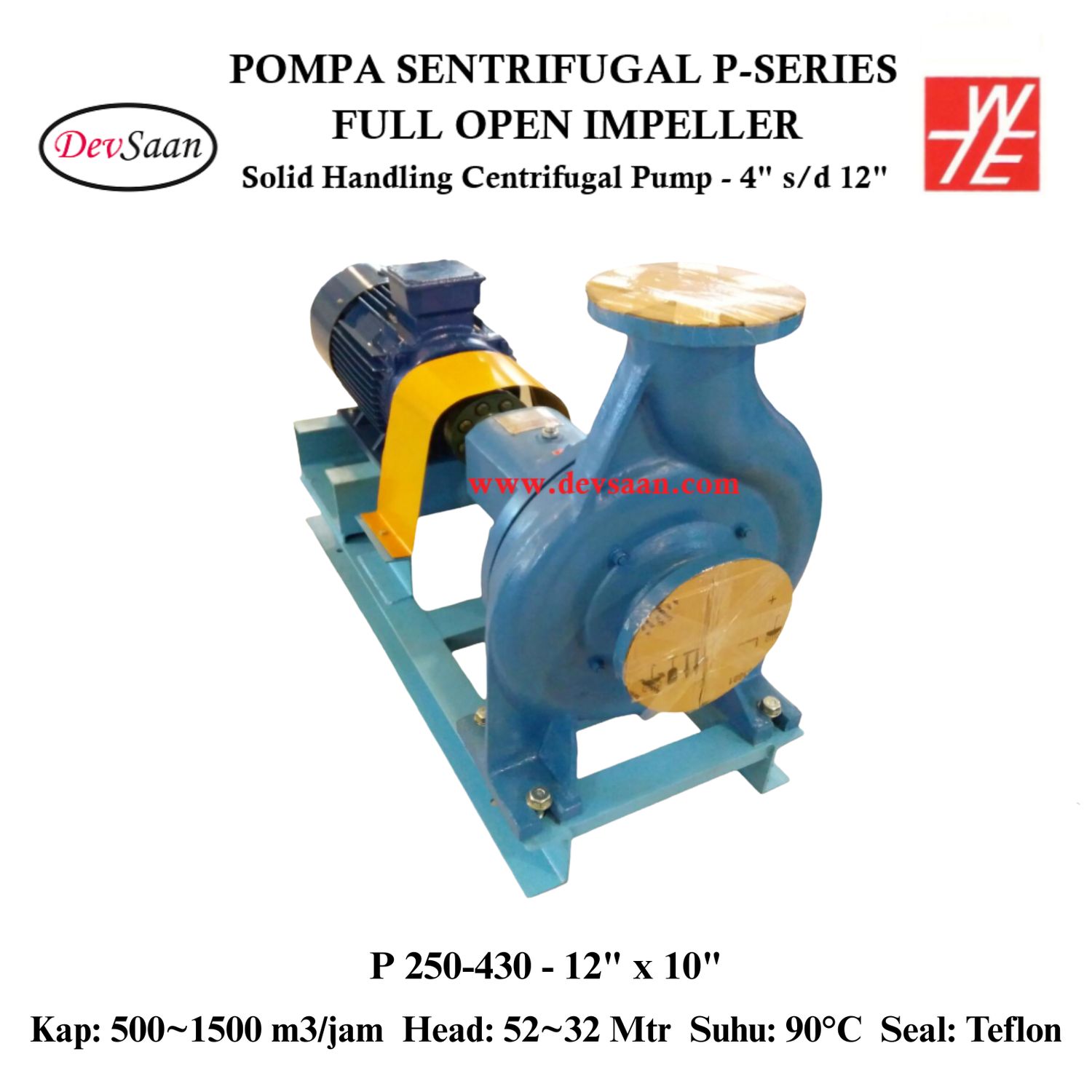 Solid Handling Centrifugal Pump P 250-430 Pompa Sentrifugal (Complete Set) 4pole Solid Handling Centrifugal Pump P 250-430 Pompa Sentrifugal (Complete Set) 4pole