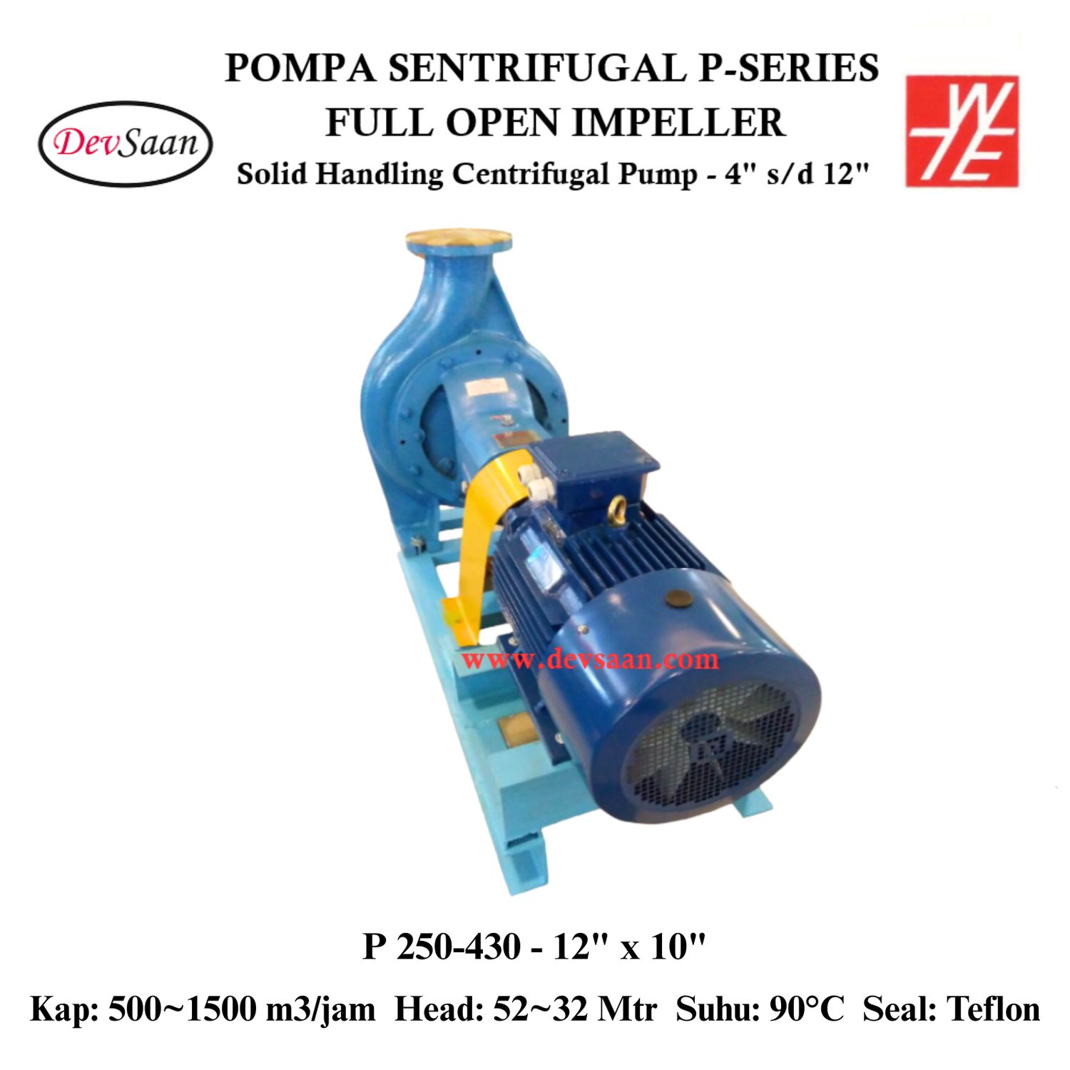 Solid Handling Centrifugal Pump P 250-430 Pompa Sentrifugal (Complete Set) 4pole