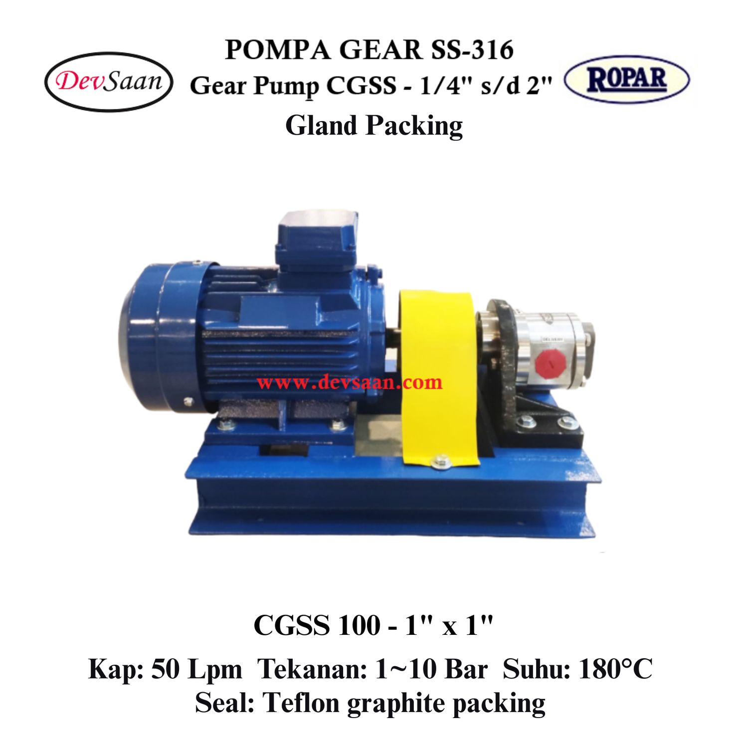 Gear Pump CGSS 100 (GP) Pompa Roda Gigi (Complete Set) 4pole