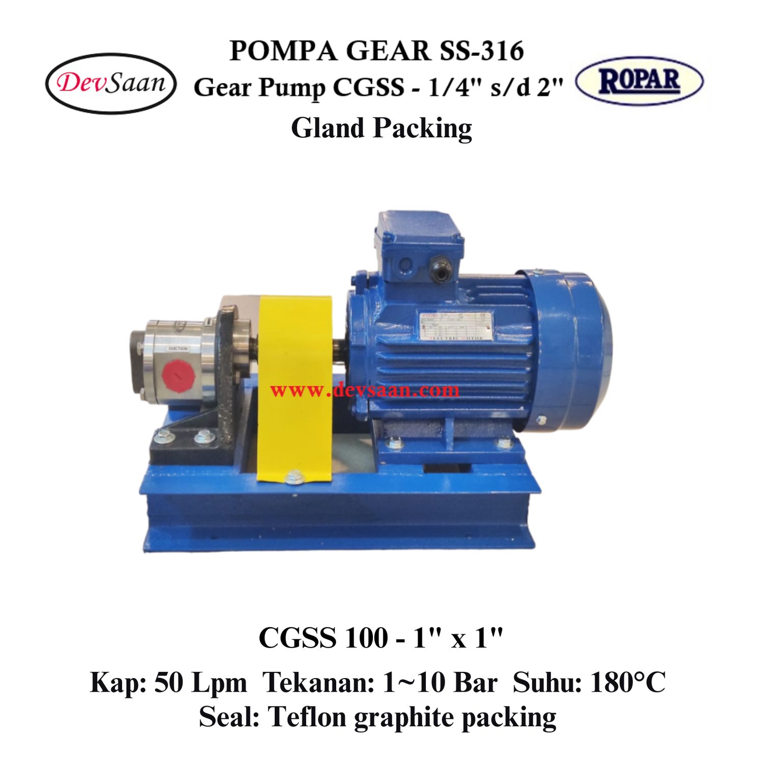 Gear Pump CGSS 100 (GP) Pompa Roda Gigi (Complete Set) 4pole