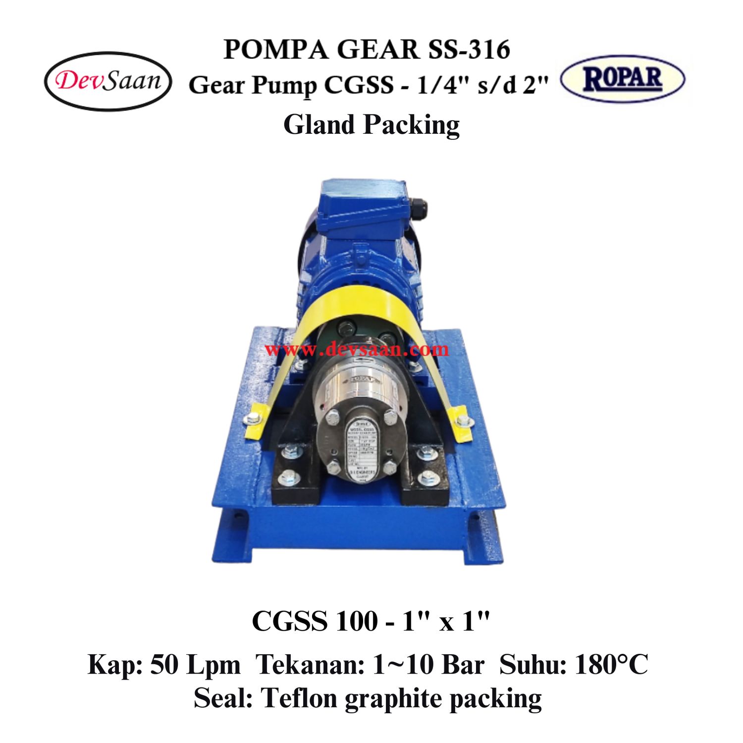 Gear Pump CGSS 100 (GP) Pompa Roda Gigi (Complete Set) 4pole