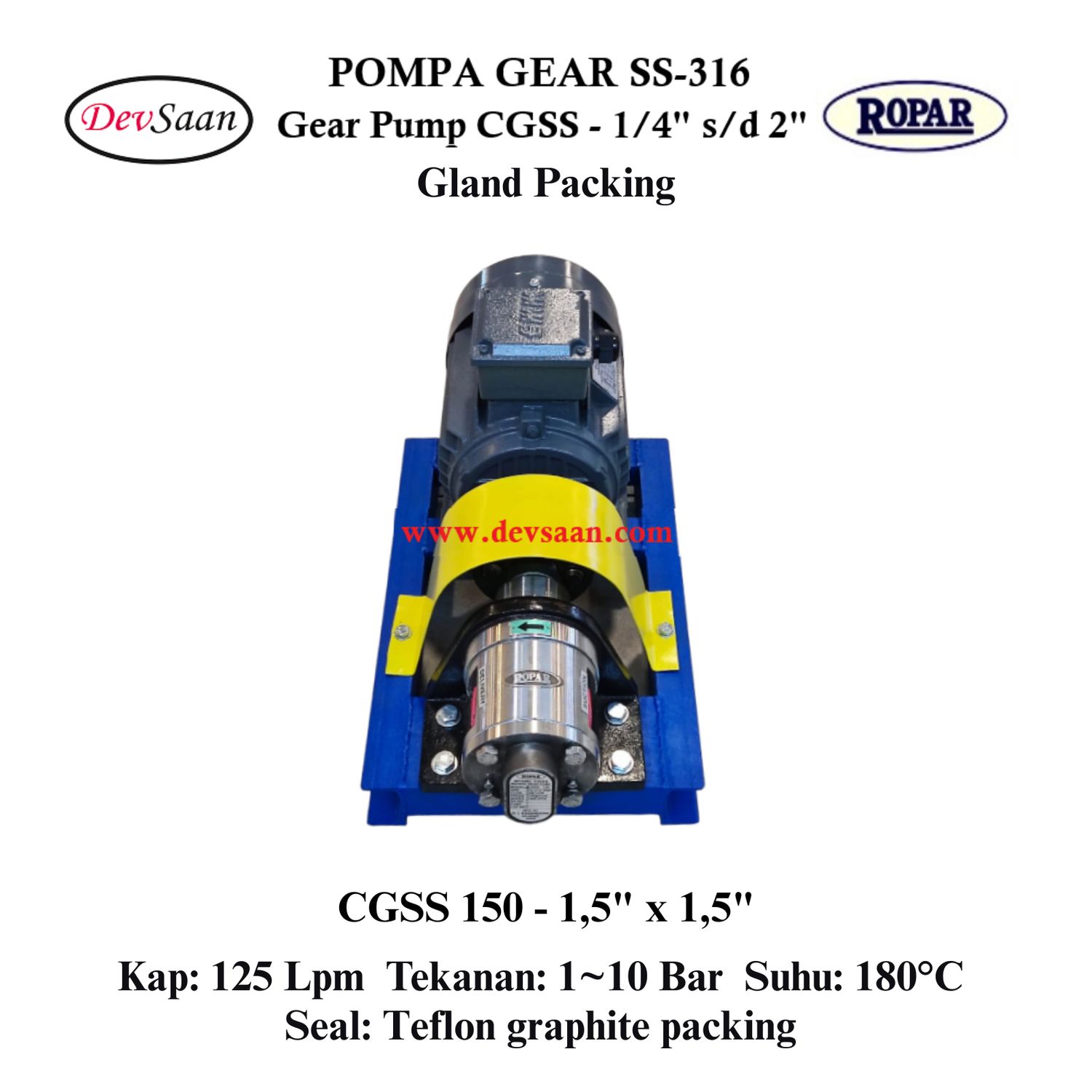 Gear Pump CGSS 150 (GP) Pompa Roda Gigi (Complete Set) 4pole