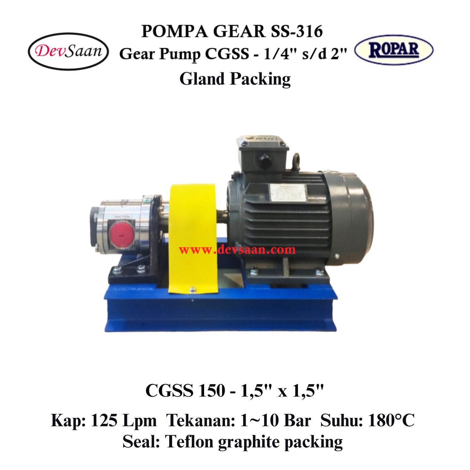 Gear Pump CGSS 150 (GP) Pompa Roda Gigi (Complete Set) 4pole